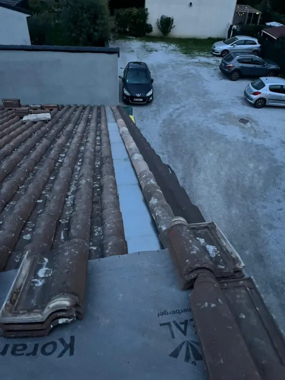 Remplacement de tuiles de rive romane à Revel (31) avec couloir en zinc, Revel, Meurisse Couverture