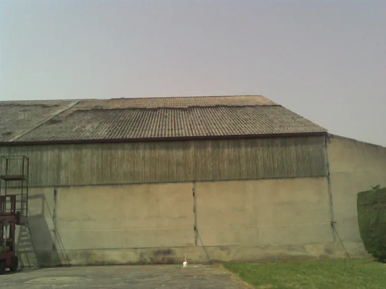 Démoussage manuel et traitement d’une toiture industrielle en fibro-ciment à Revel (>1 000 m²), Revel, Meurisse Couverture