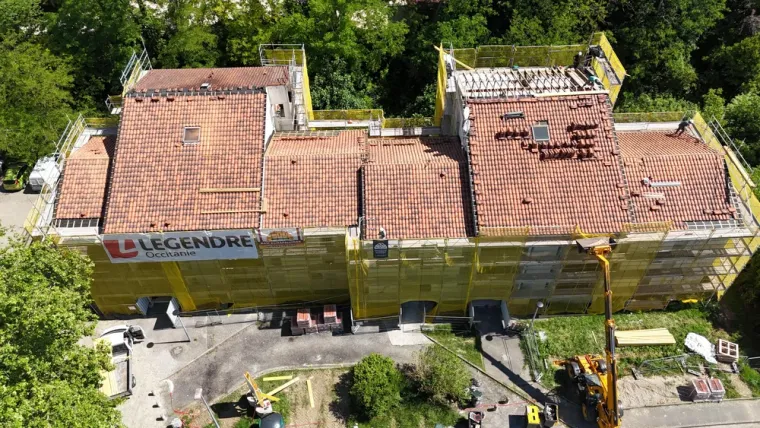 Prise de vue aérienne au drone du chantier en cours à Pechbonnieu 🏗️, Revel, Meurisse Couverture