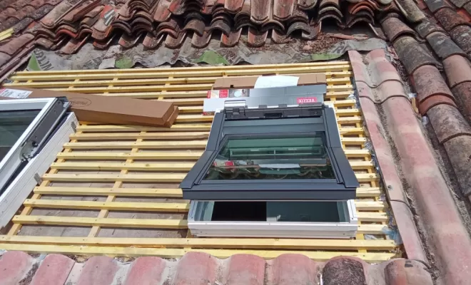 Vélux en cours de remplacement