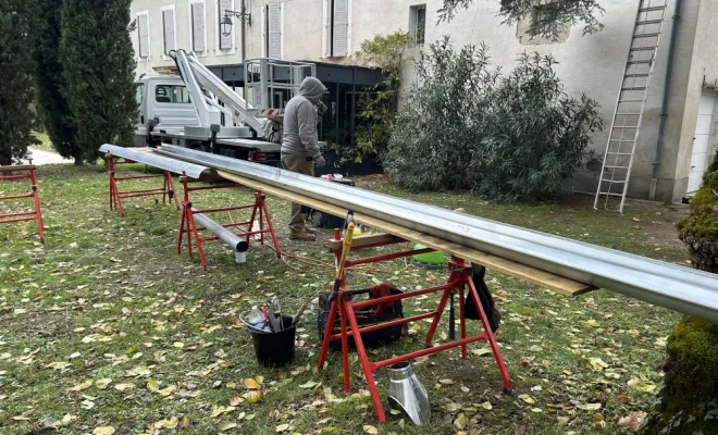 Poste de travail gouttière zinc